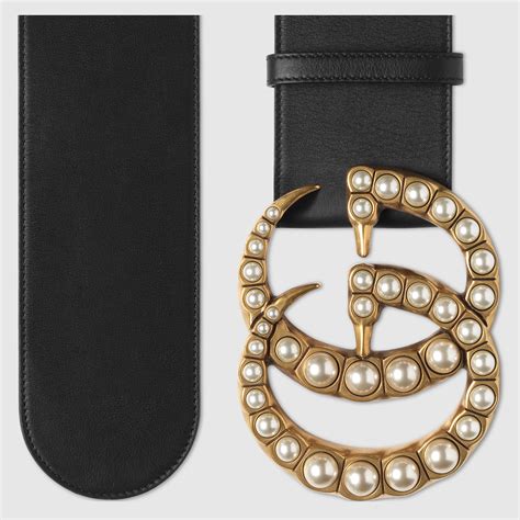 wide gucci belt with pearls replica|gucci black bag with pearls.